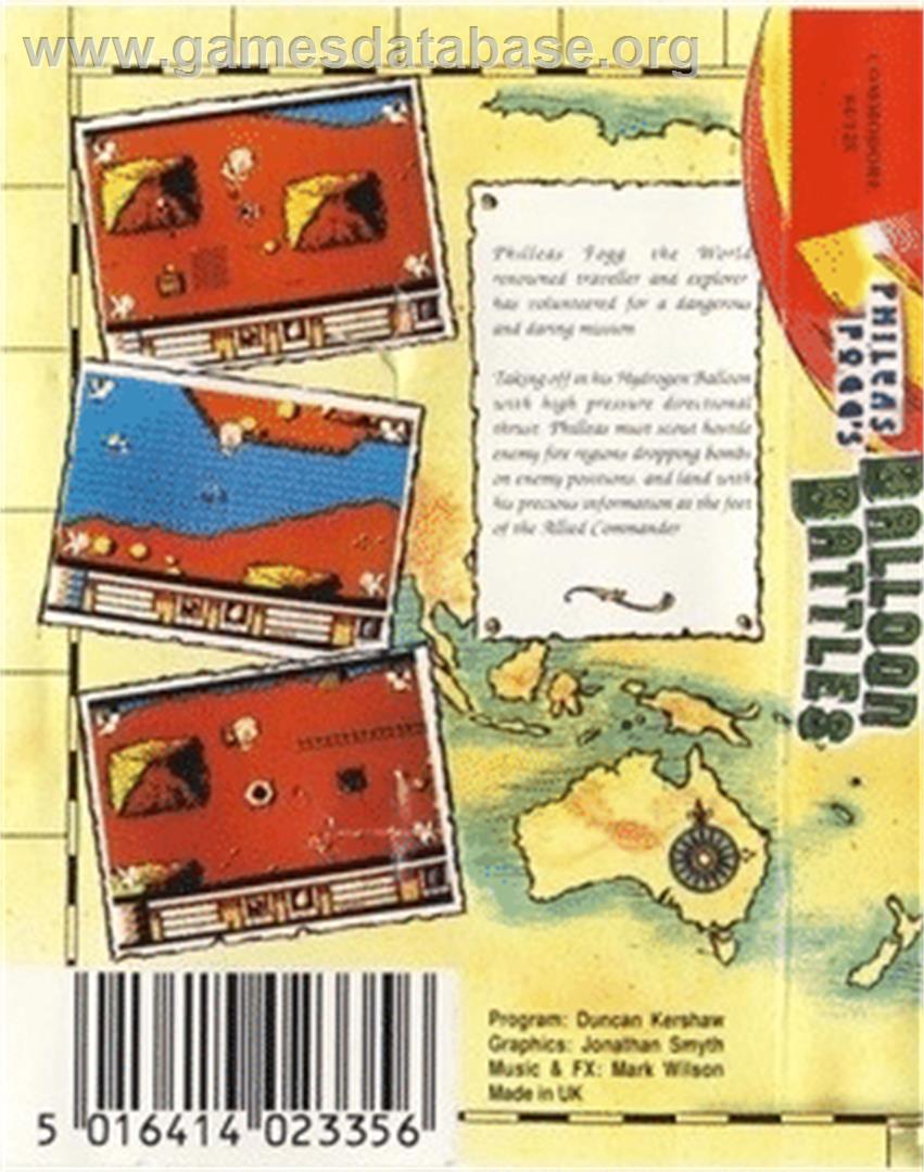 Phileas Fogg's Balloon Battles - Commodore 64 - Artwork - Box Back
