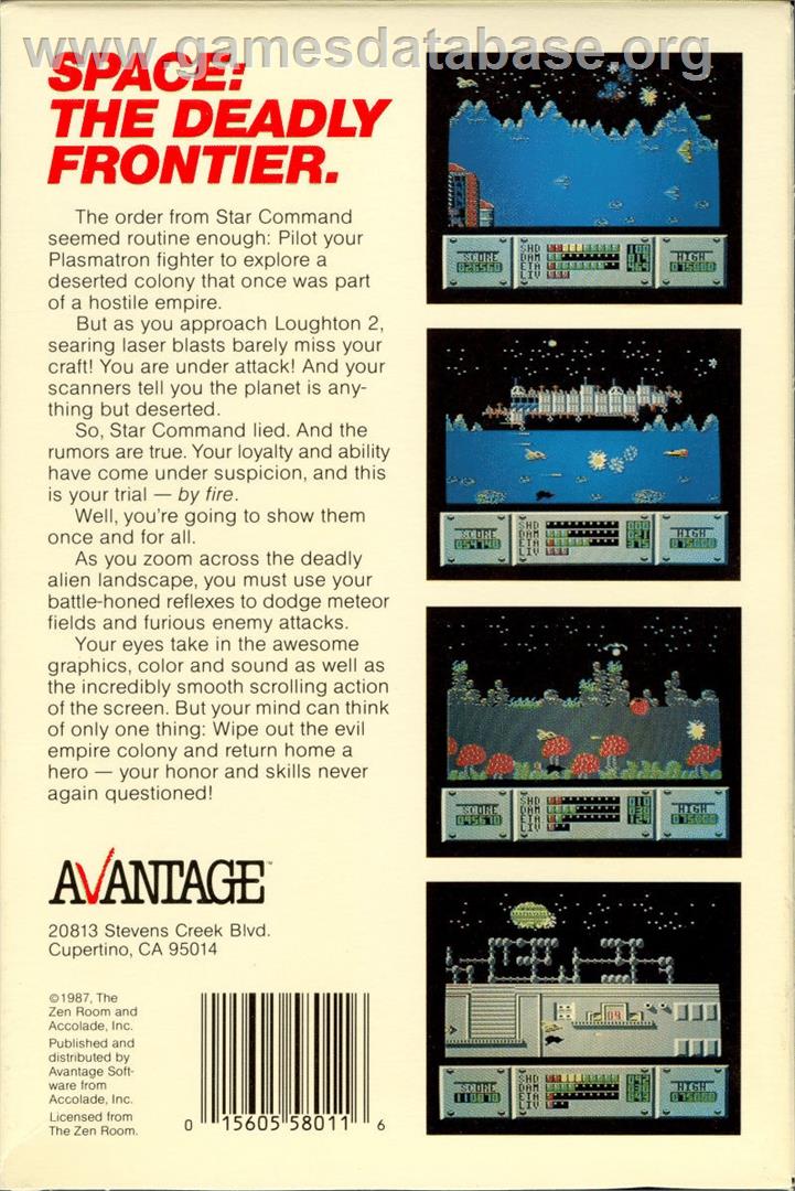 Plasmatron - Commodore 64 - Artwork - Box Back