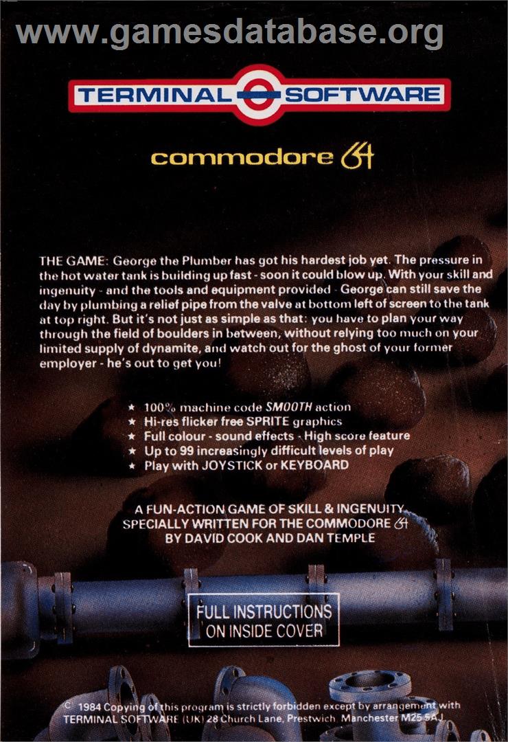 Plumb Crazy - Commodore 64 - Artwork - Box Back