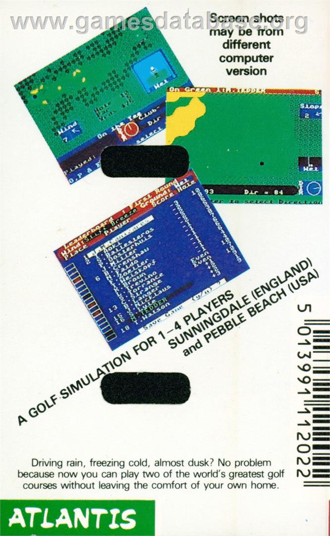 Pro Golf (BCI Software) - Commodore 64 - Artwork - Box Back