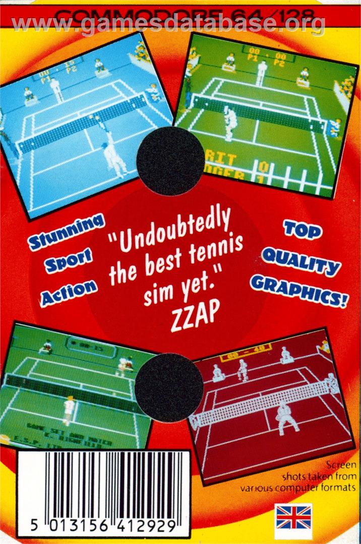 Pro Tennis Tour / Great Courts - Commodore 64 - Artwork - Box Back