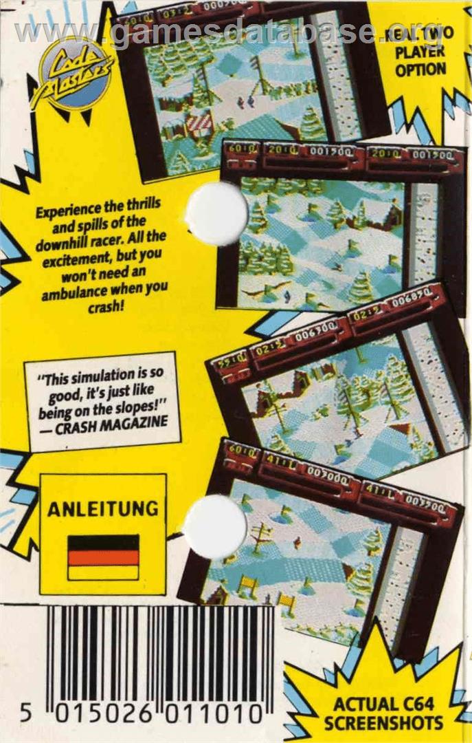 Professional Ski Simulator - Commodore 64 - Artwork - Box Back