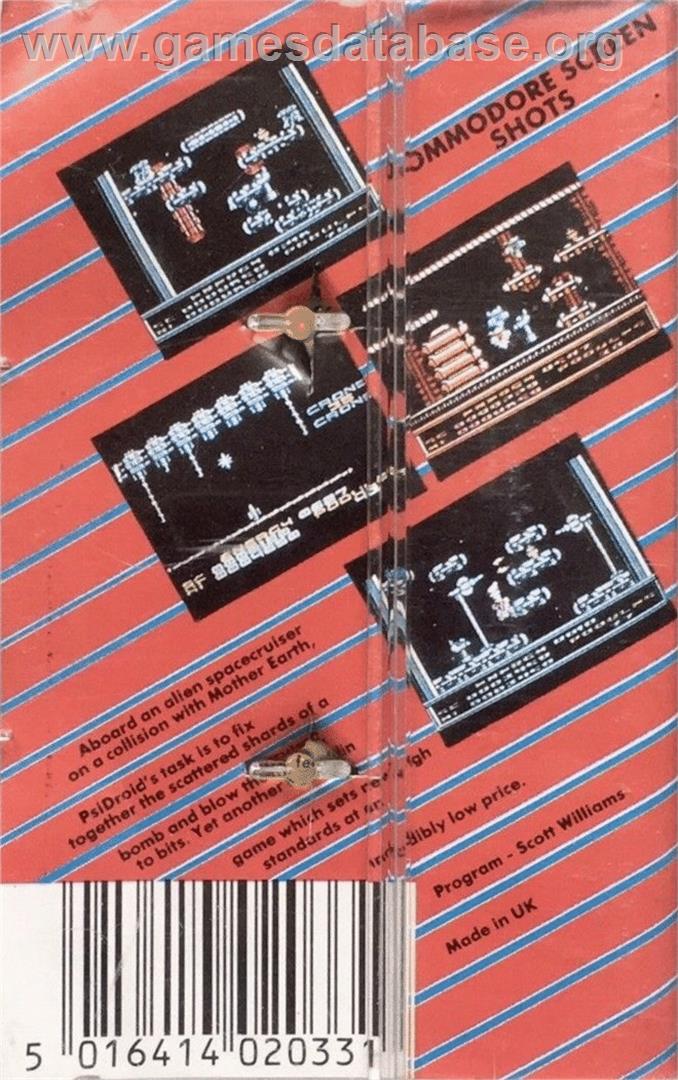 Psi-droid - Commodore 64 - Artwork - Box Back