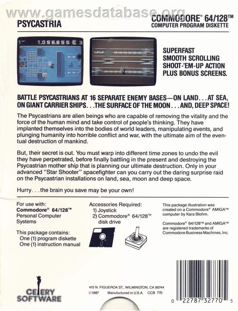 Psycastria - Commodore 64 - Artwork - Box Back
