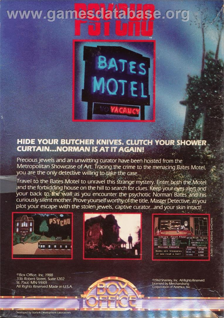 Psycho - Commodore 64 - Artwork - Box Back