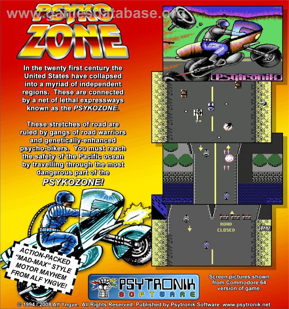 Psykozone - Commodore 64 - Artwork - Box Back