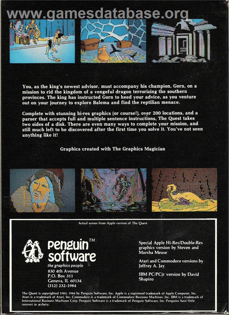 Quest - Commodore 64 - Artwork - Box Back
