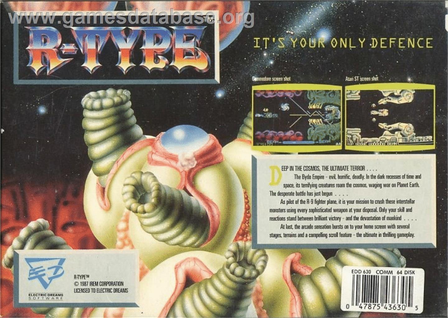 R-type - Commodore 64 - Artwork - Box Back