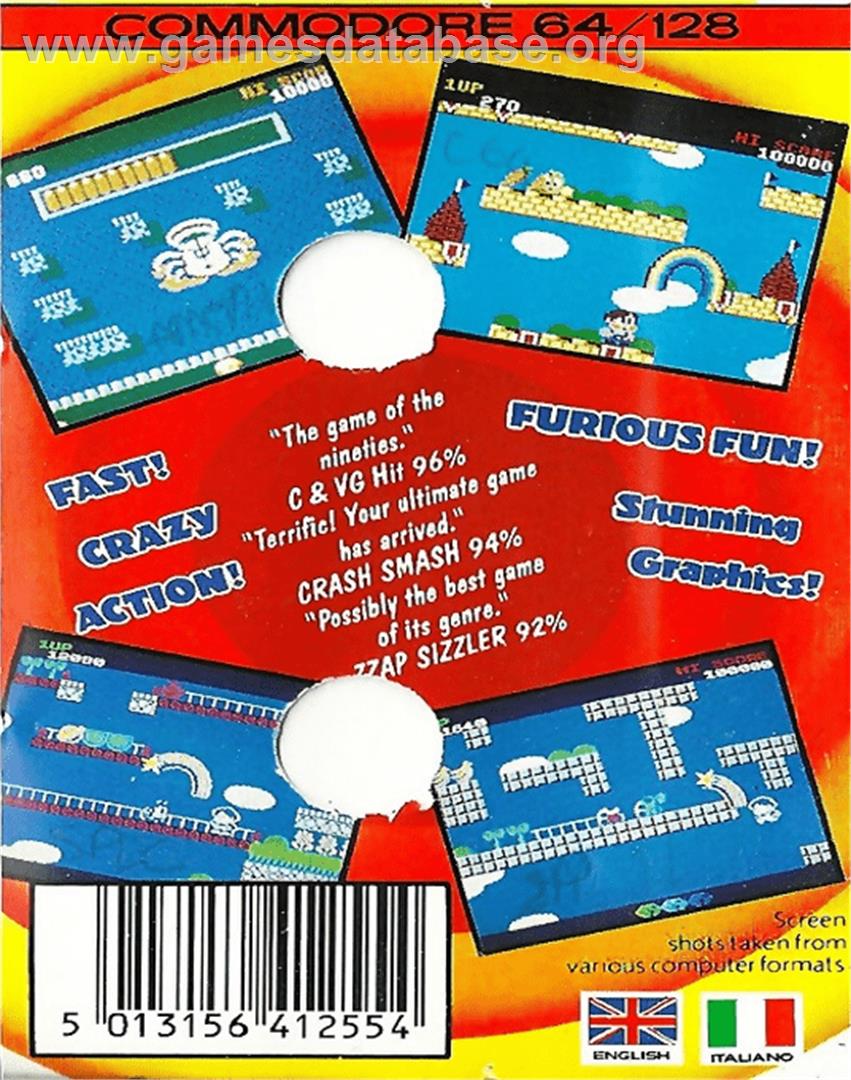 Rainbow Islands - Commodore 64 - Artwork - Box Back