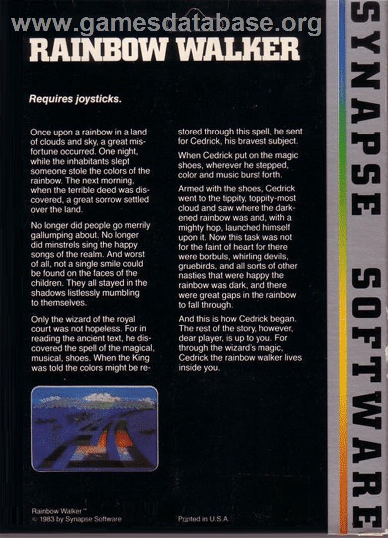 Rainbow Walker - Commodore 64 - Artwork - Box Back