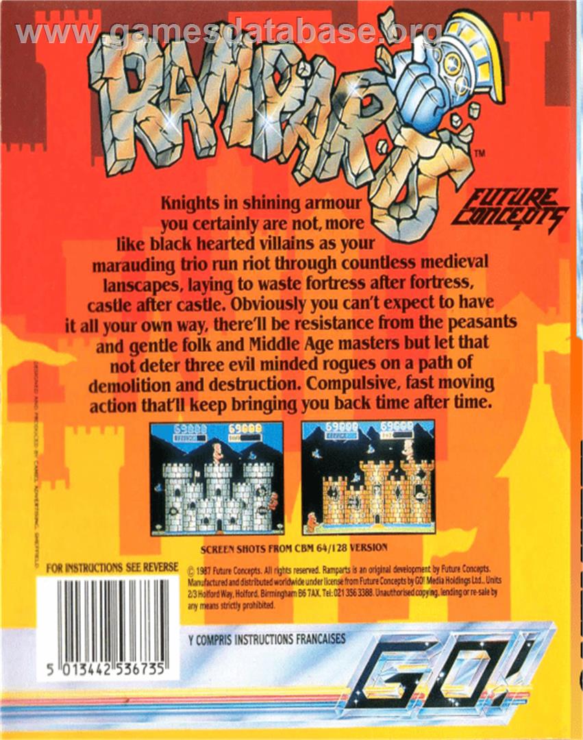 Ramparts - Commodore 64 - Artwork - Box Back