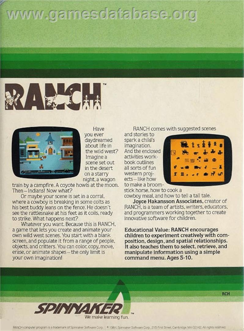 Ranch - Commodore 64 - Artwork - Box Back