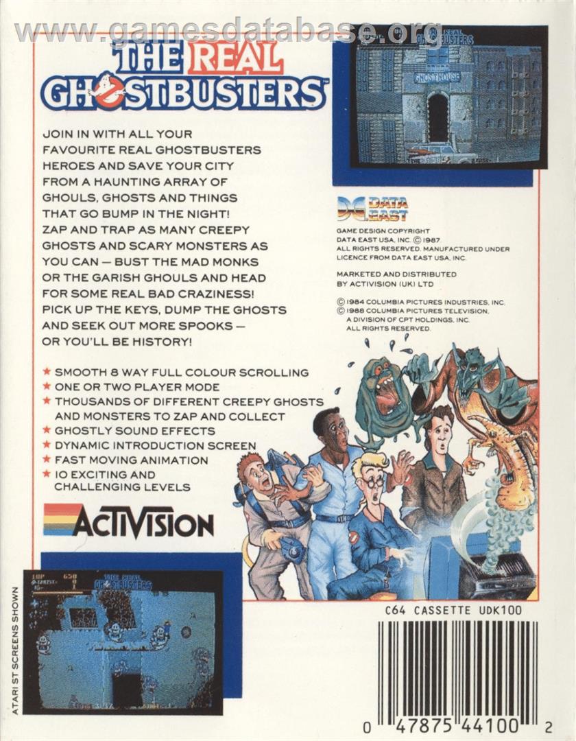 Real Ghostbusters, The - Commodore 64 - Artwork - Box Back