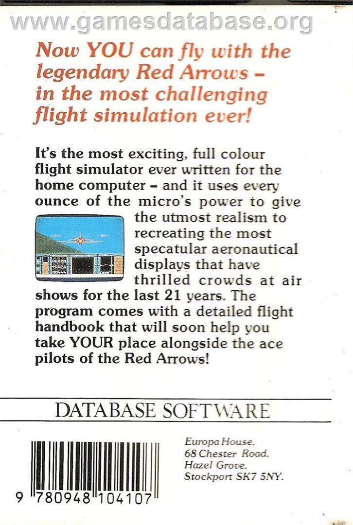 Red Arrows - Commodore 64 - Artwork - Box Back