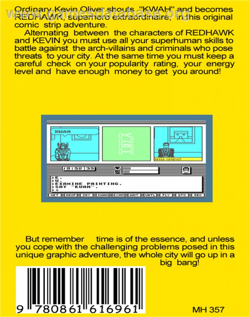 Redhawk - Commodore 64 - Artwork - Box Back