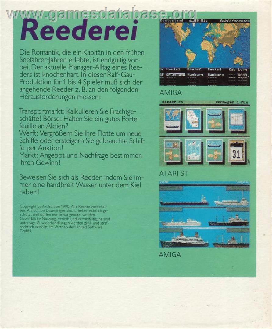 Reederei - Commodore 64 - Artwork - Box Back