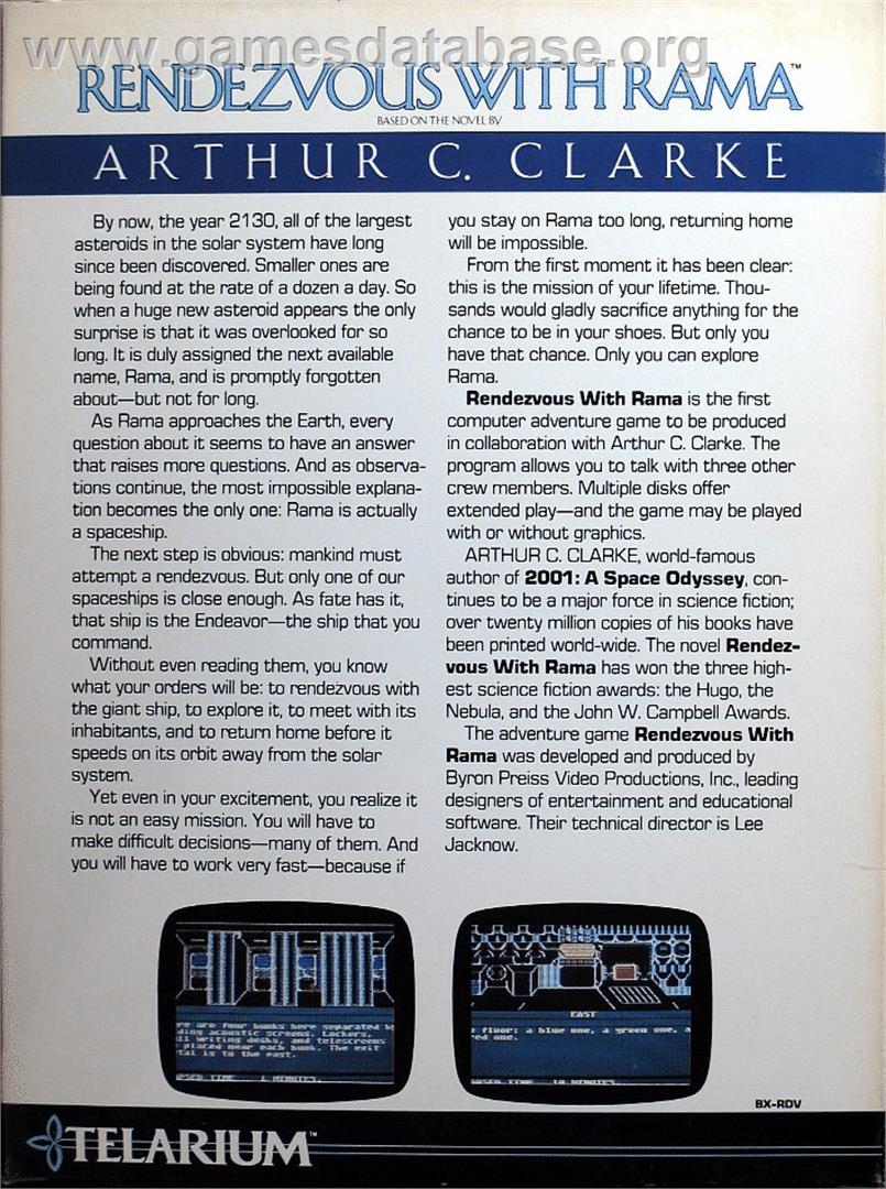 Rendezvous With Rama - Commodore 64 - Artwork - Box Back