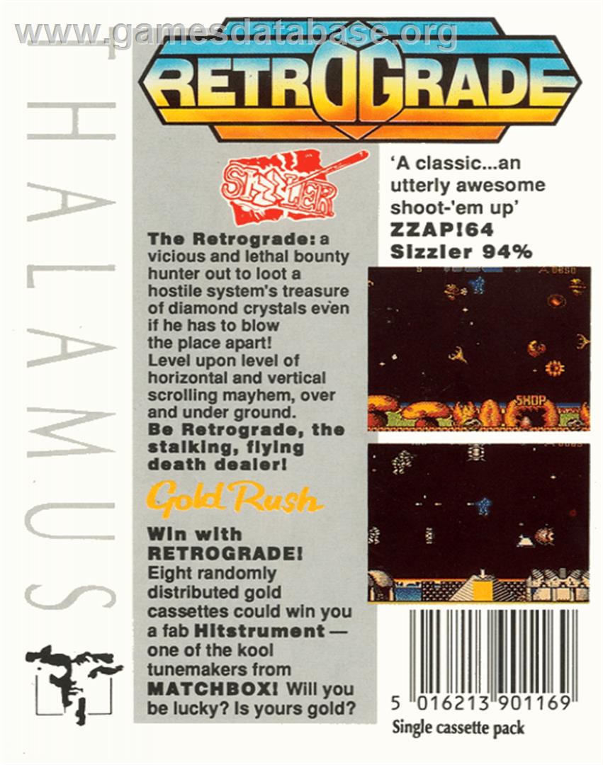 Retrograde - Commodore 64 - Artwork - Box Back