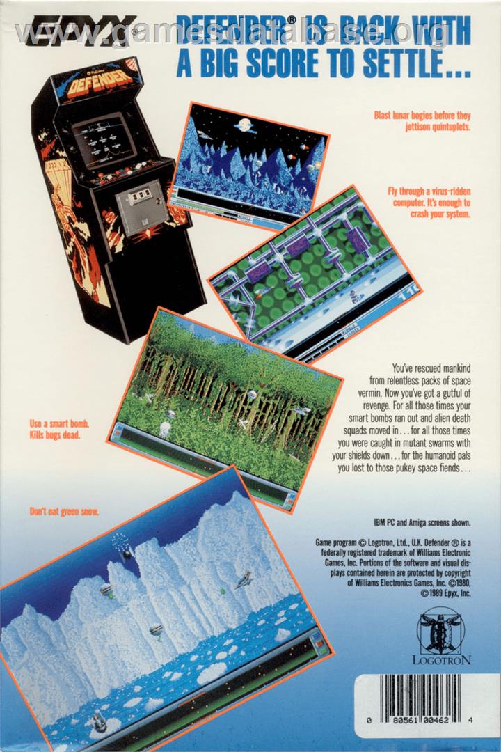 Revenge of Defender - Commodore 64 - Artwork - Box Back