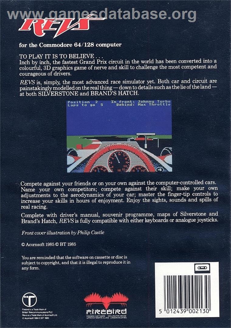Revs - Commodore 64 - Artwork - Box Back