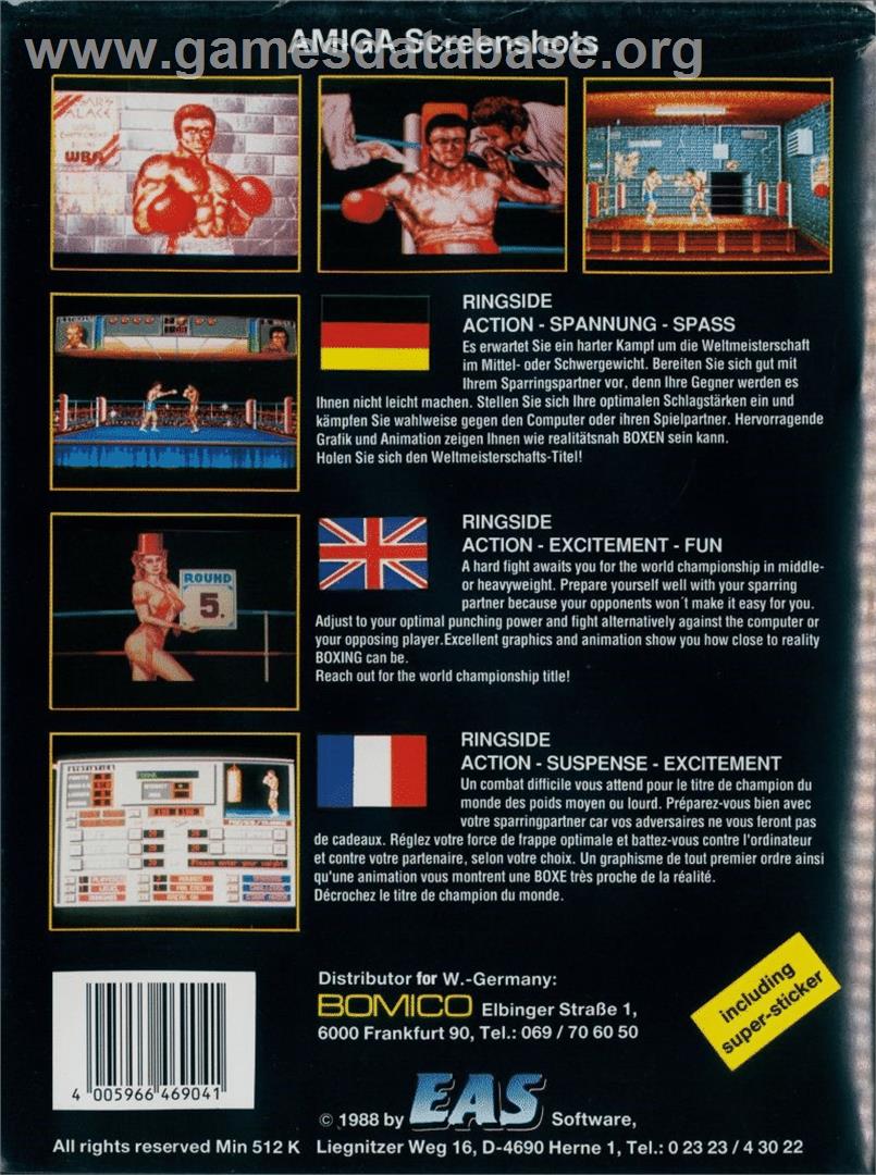 Ringside - Commodore 64 - Artwork - Box Back