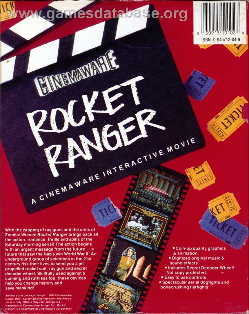 Rocket Ranger - Commodore 64 - Artwork - Box Back