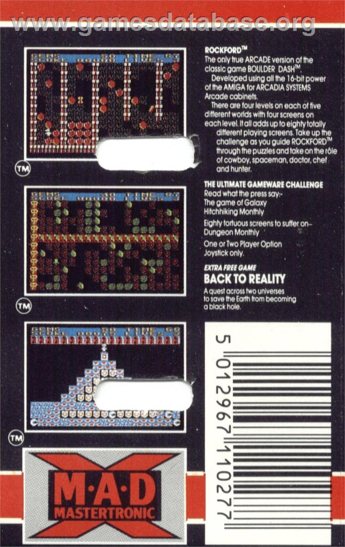 Rockford: The Arcade Game - Commodore 64 - Artwork - Box Back