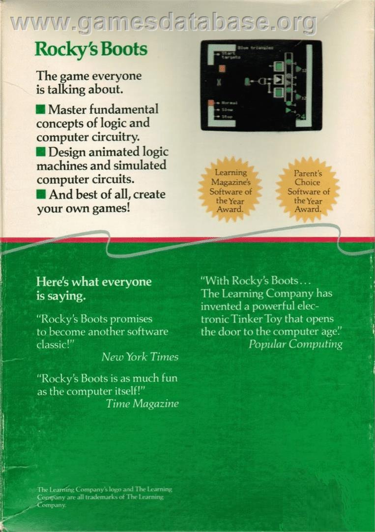 Rocky's Boots - Commodore 64 - Artwork - Box Back