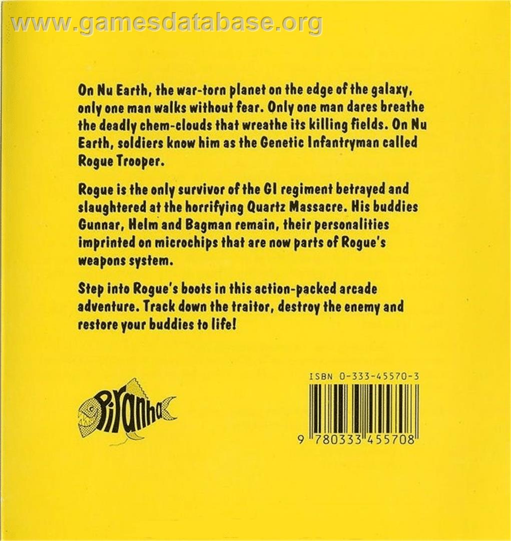 Rogue Trooper - Commodore 64 - Artwork - Box Back