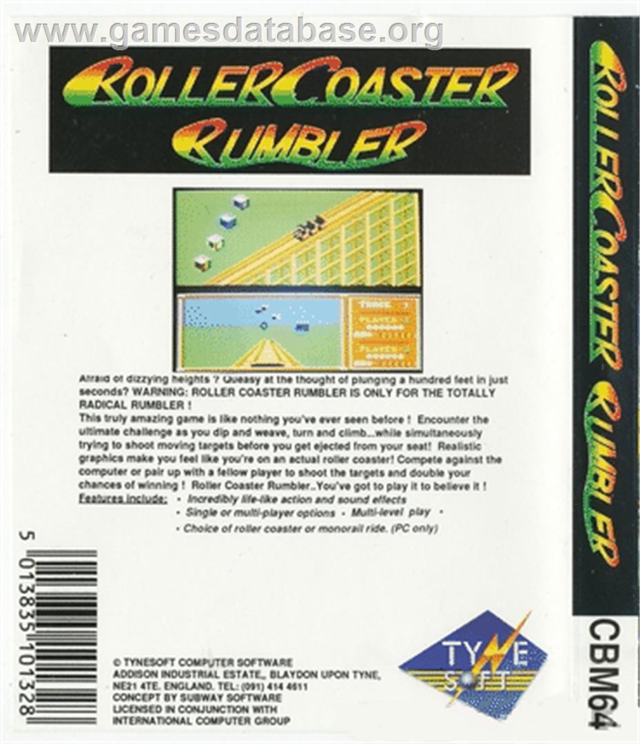 Roller Coaster Rumbler - Commodore 64 - Artwork - Box Back
