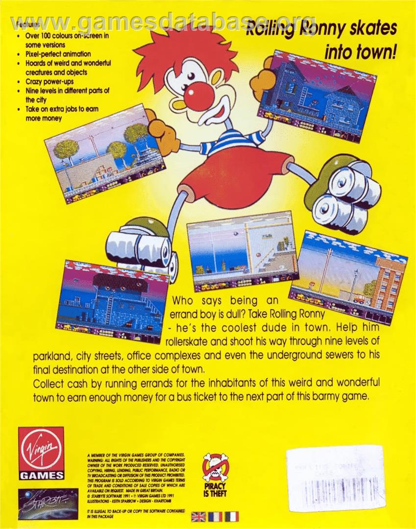 Rolling Ronny - Commodore 64 - Artwork - Box Back
