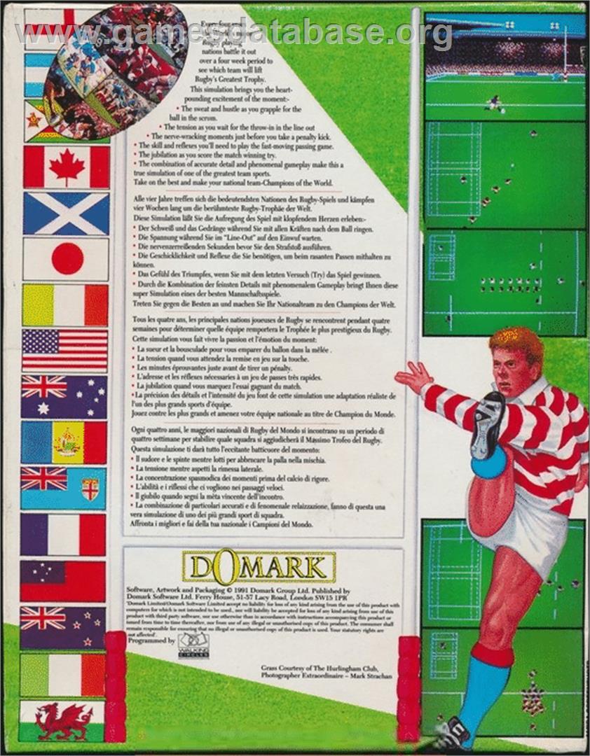 Rugby: The World Cup - Commodore 64 - Artwork - Box Back