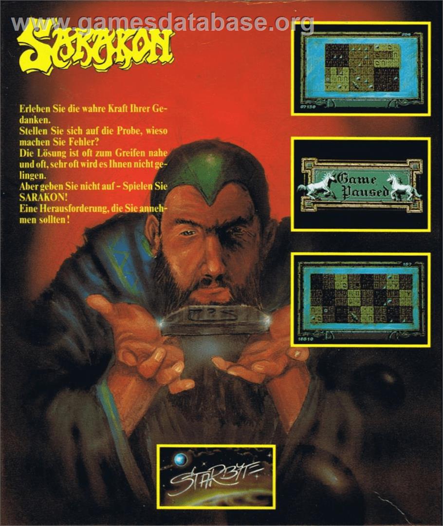 Sarakon - Commodore 64 - Artwork - Box Back