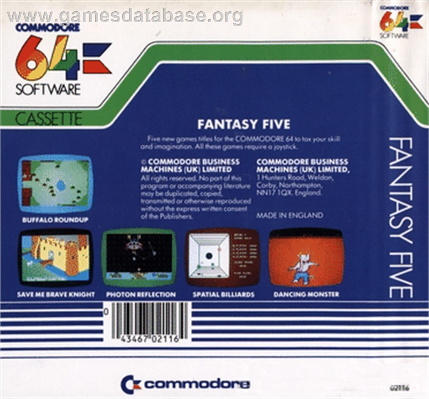 Save Me, Brave Knight - Commodore 64 - Artwork - Box Back
