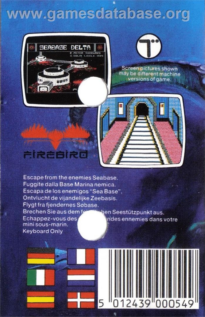 Seabase Delta - Commodore 64 - Artwork - Box Back