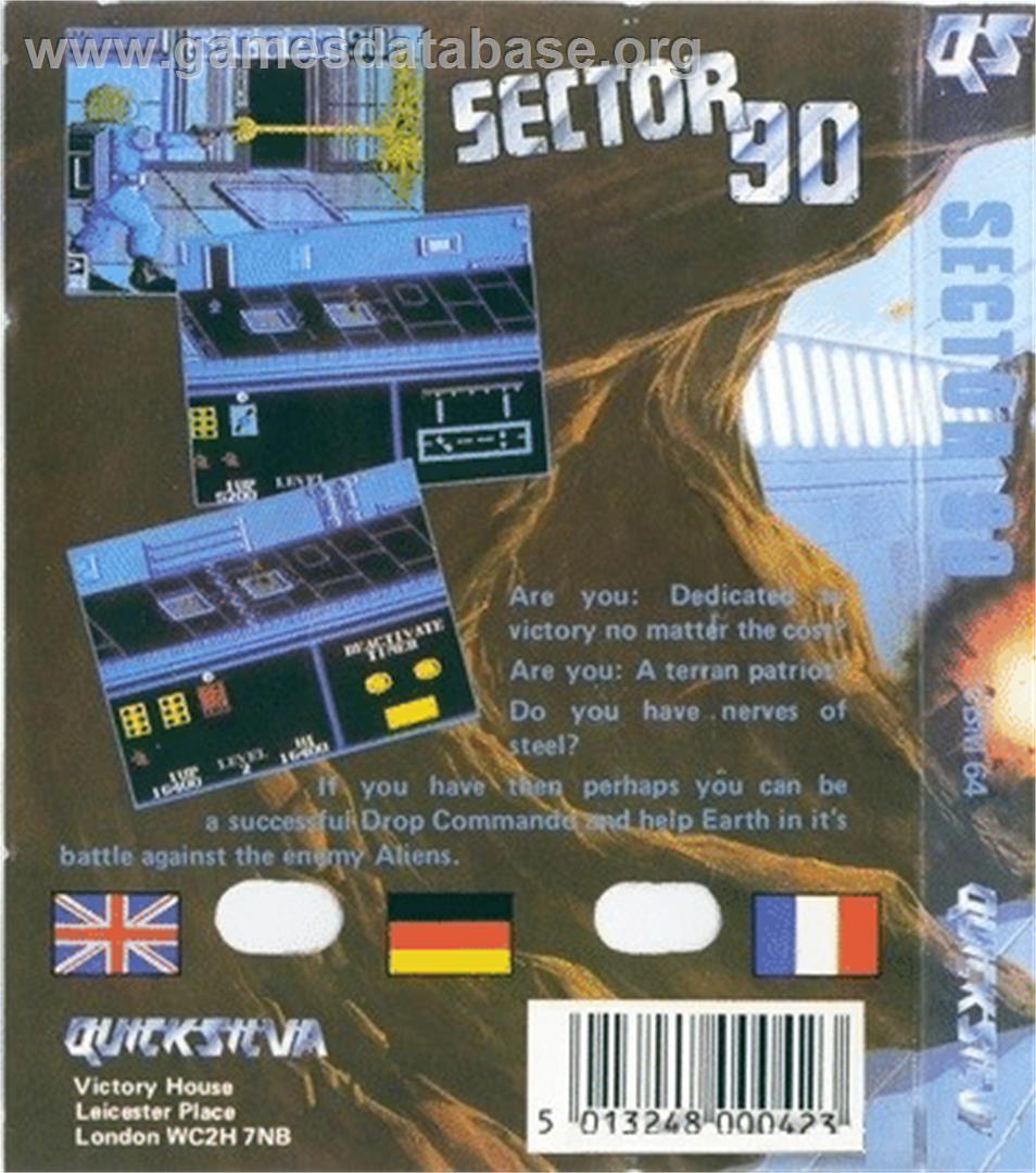 Sector 90 - Commodore 64 - Artwork - Box Back