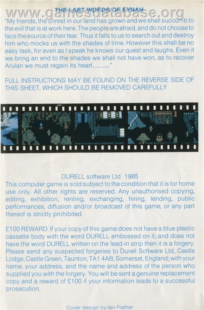 Shades - Commodore 64 - Artwork - Box Back