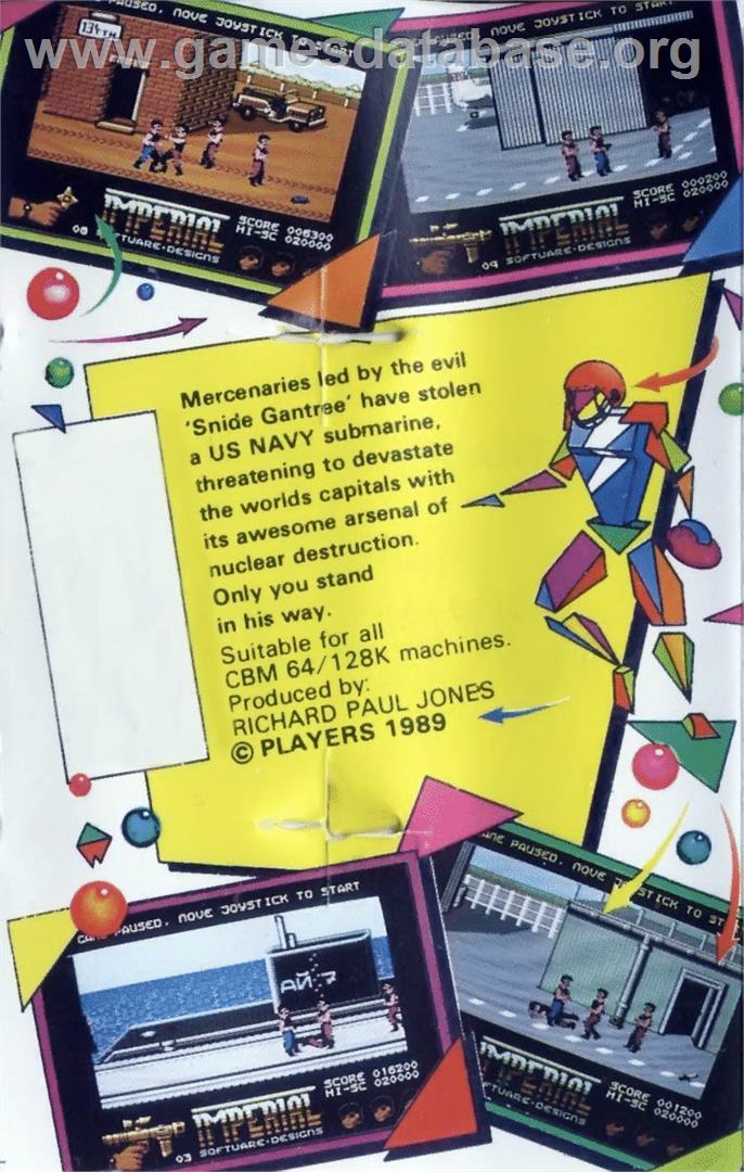Shanghai Warriors - Commodore 64 - Artwork - Box Back