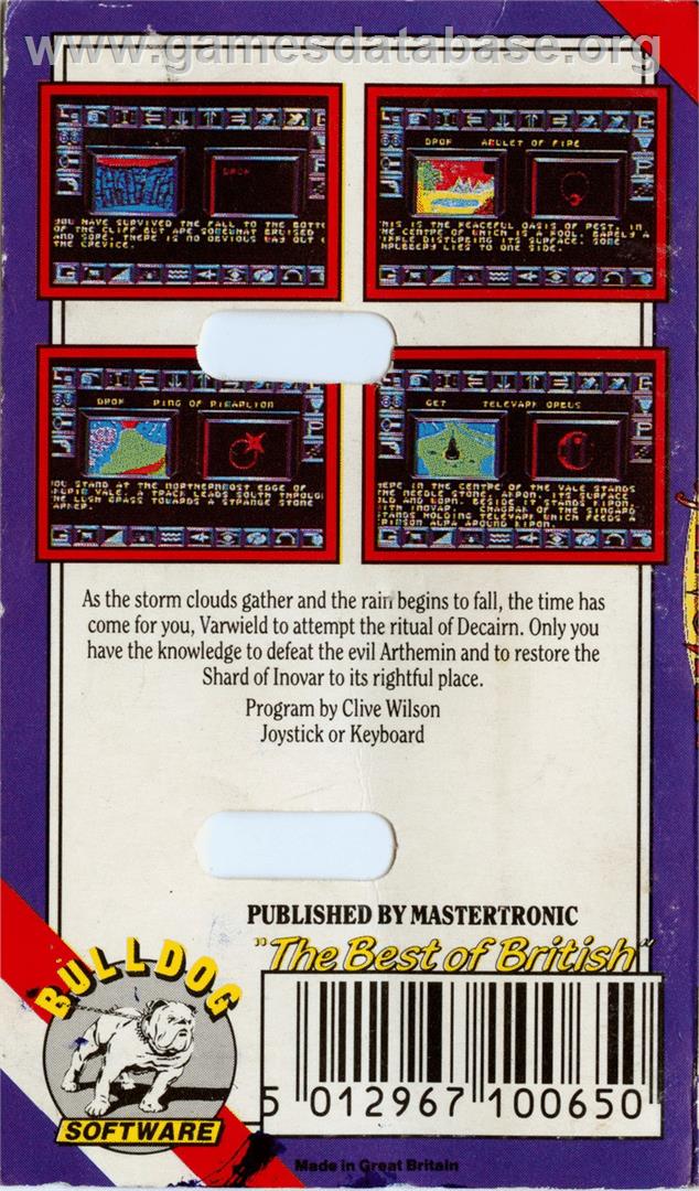 Shard Of Inovar - Commodore 64 - Artwork - Box Back