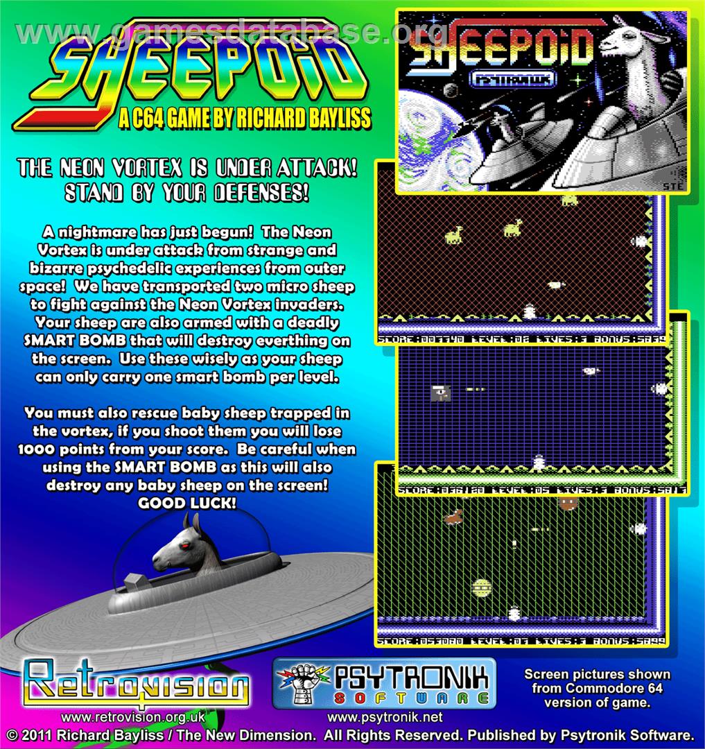 Sheepoid - Commodore 64 - Artwork - Box Back