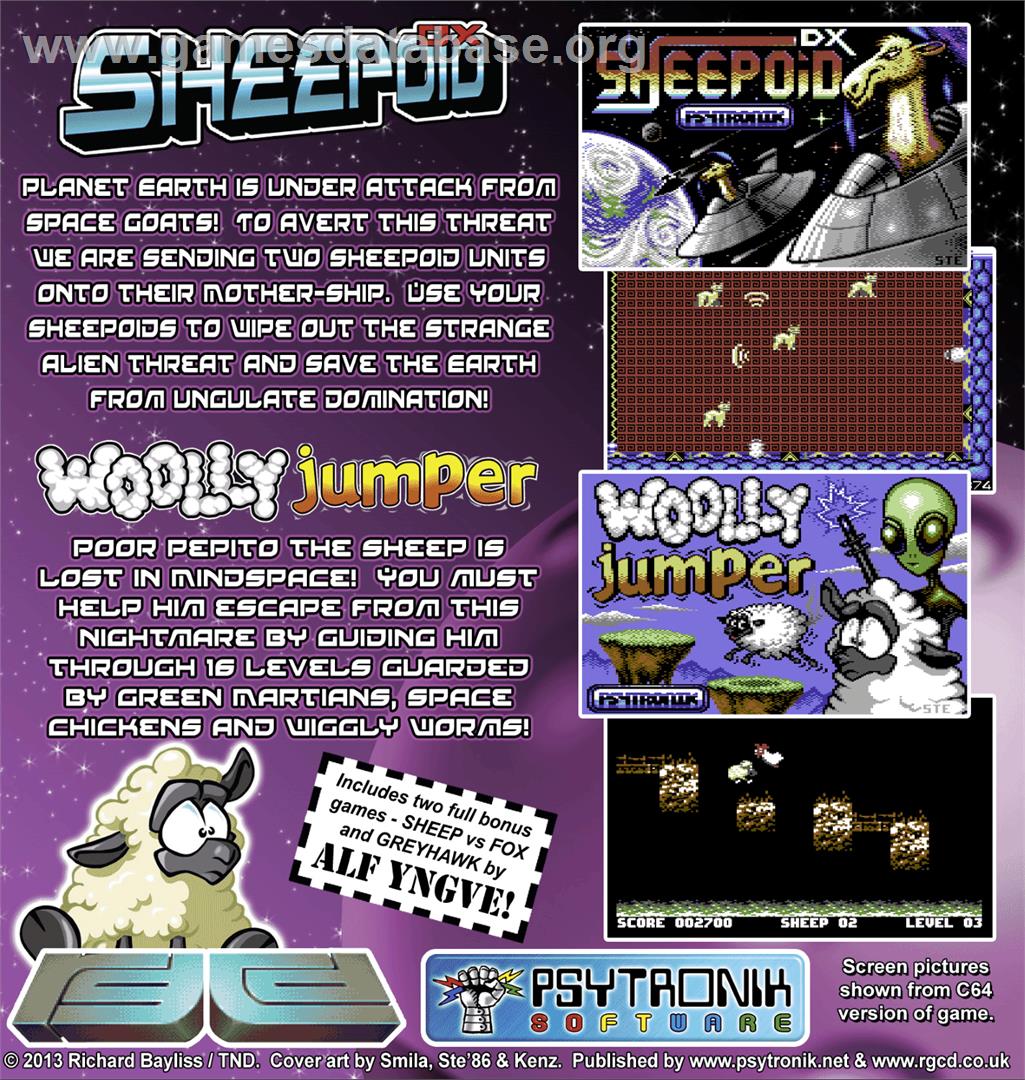 Sheepoid Dx - Commodore 64 - Artwork - Box Back