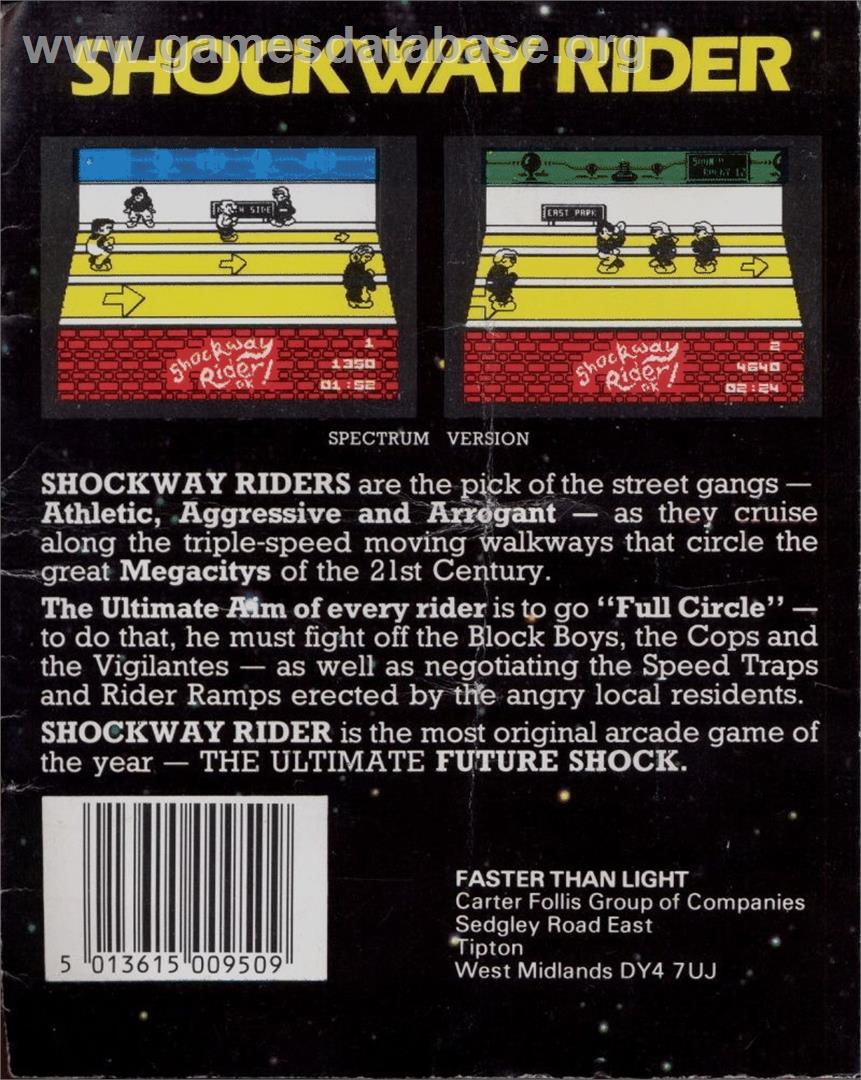Shockway Rider - Commodore 64 - Artwork - Box Back