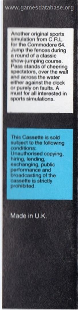 Show Jumping - Commodore 64 - Artwork - Box Back