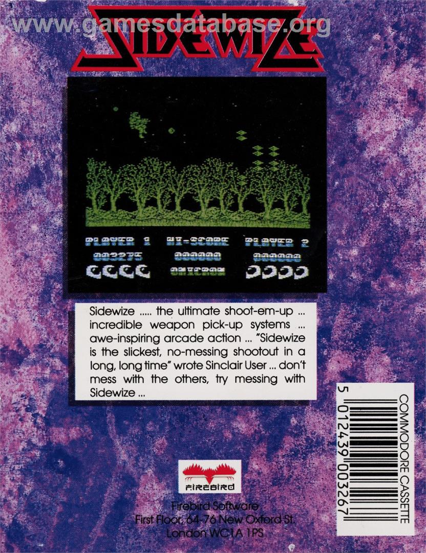 Sidewize - Commodore 64 - Artwork - Box Back
