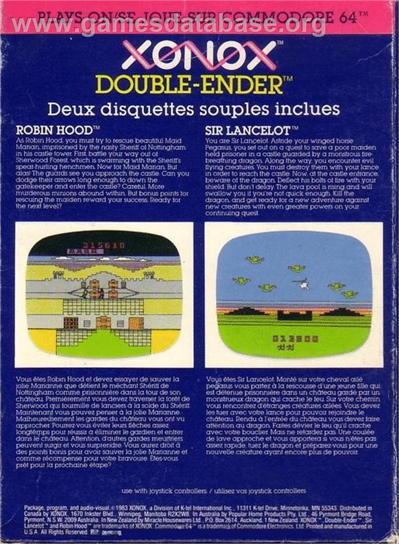 Sir Lancelot - Commodore 64 - Artwork - Box Back