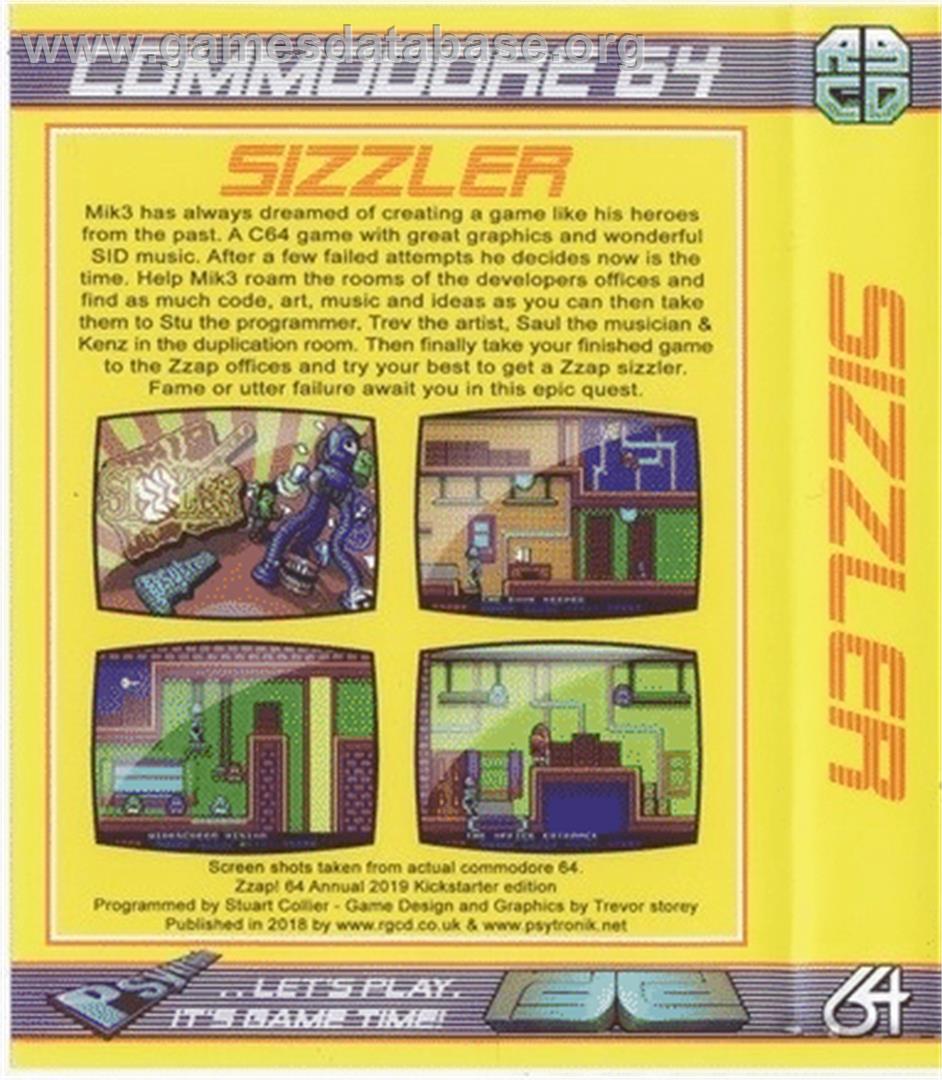 Sizzler - Commodore 64 - Artwork - Box Back