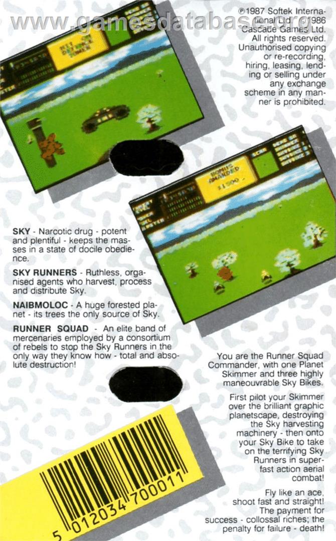 Sky Runner - Commodore 64 - Artwork - Box Back