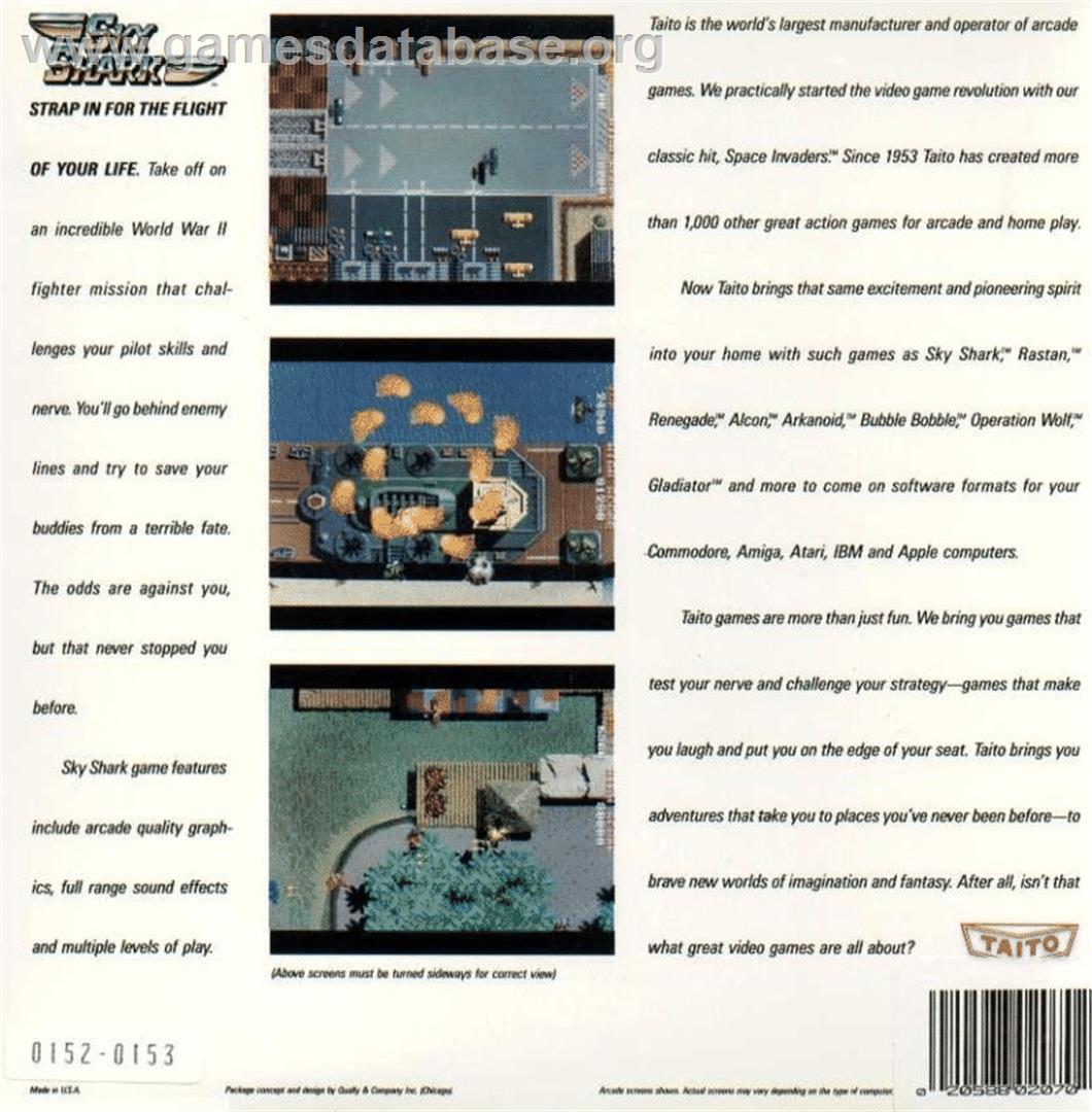 Sky Shark - Commodore 64 - Artwork - Box Back