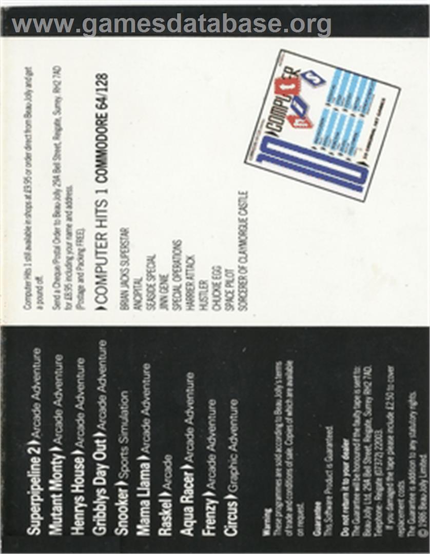 Snooker (Visions) - Commodore 64 - Artwork - Box Back
