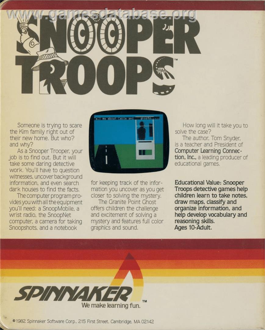 Snooper Troops - Commodore 64 - Artwork - Box Back